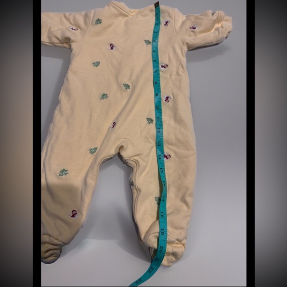 Baby GAP Newborn 0-3 Yellow FOOTED HOLIDAY LAYERED ONE PIECE Seals Trees - Picture 4 of 9